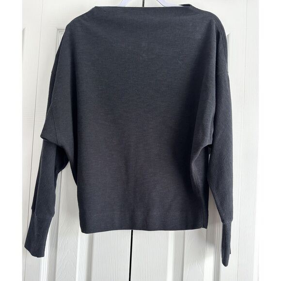 We The Free Sweater Size S Navy Boatneck Zip Shoulder Pullover - Picture 2 of 9